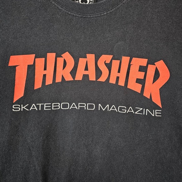 Thrasher Skateboard Magazine Graphic T-Shirt Y2K Mens Medium Black Red Logo - Picture 7 of 8